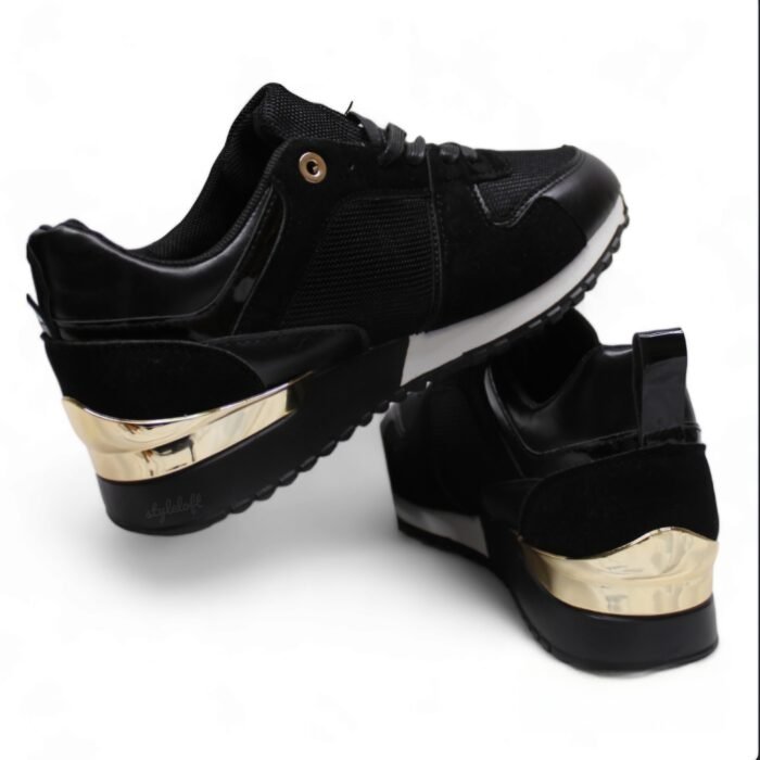 Luxe Black & Gold Sneakers